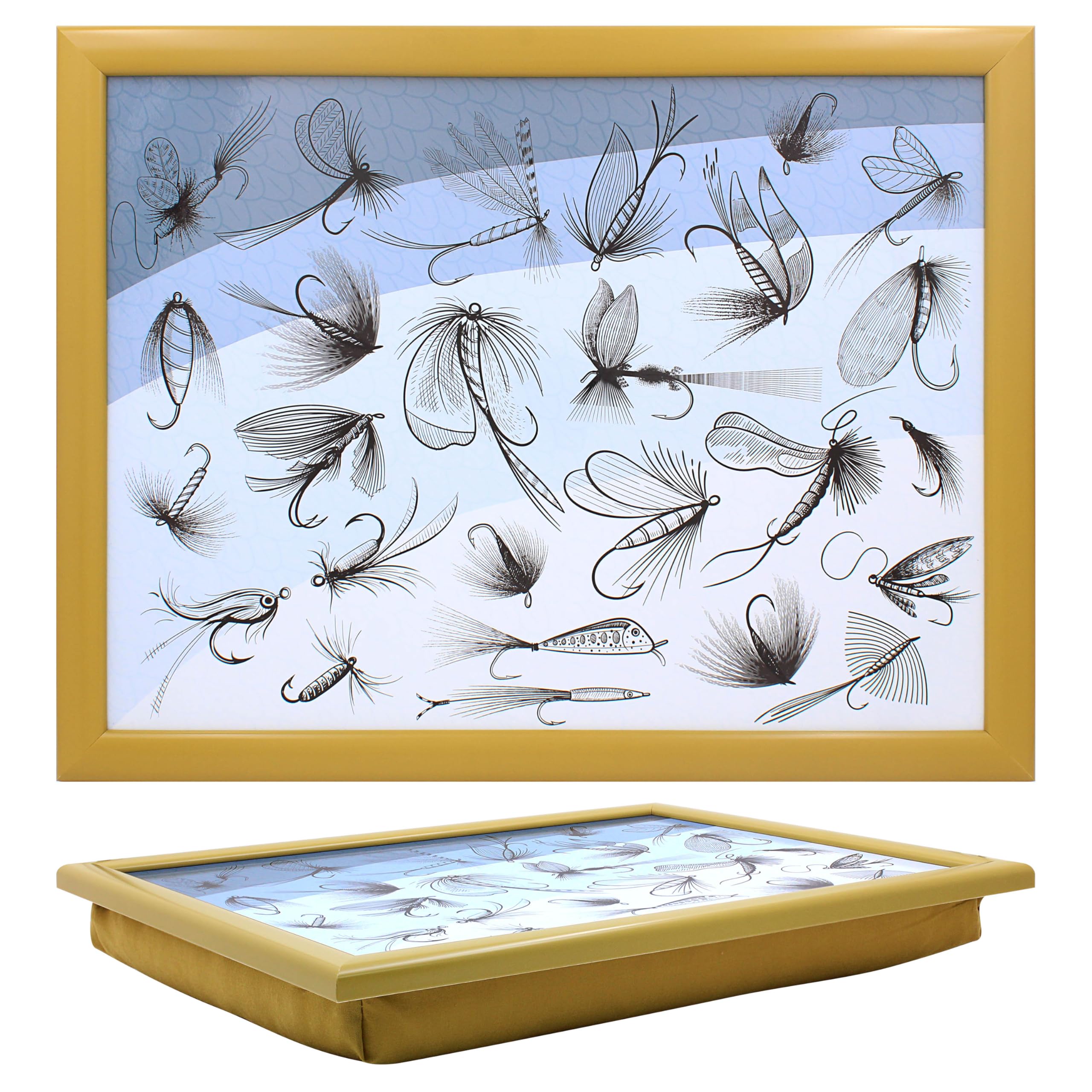 The Leonardo Collection Fly Fishing - Flies And Lures Design Cushioned Lap Tray