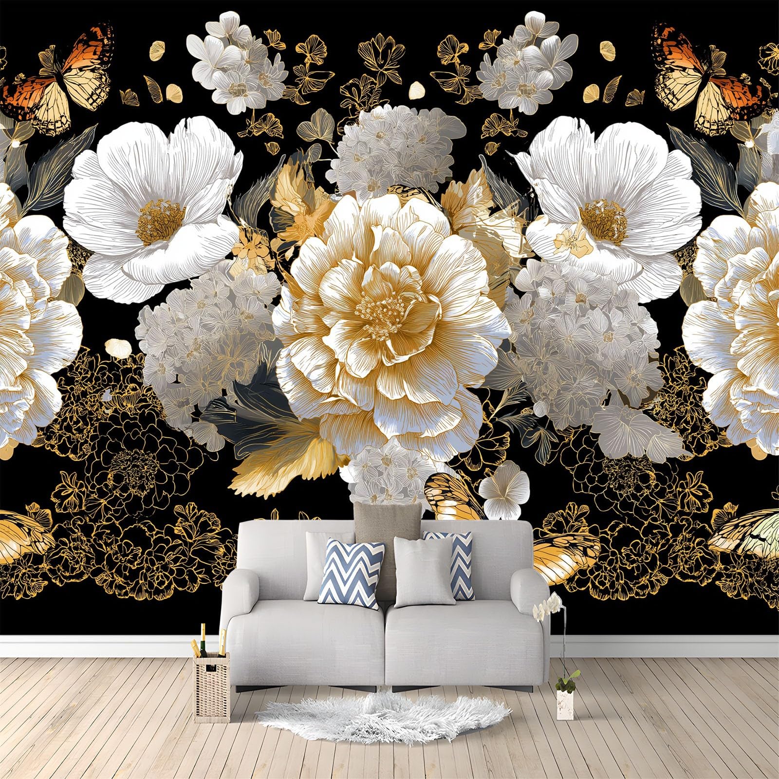 Papier peint panoramique pour masquer les imperfections du mur