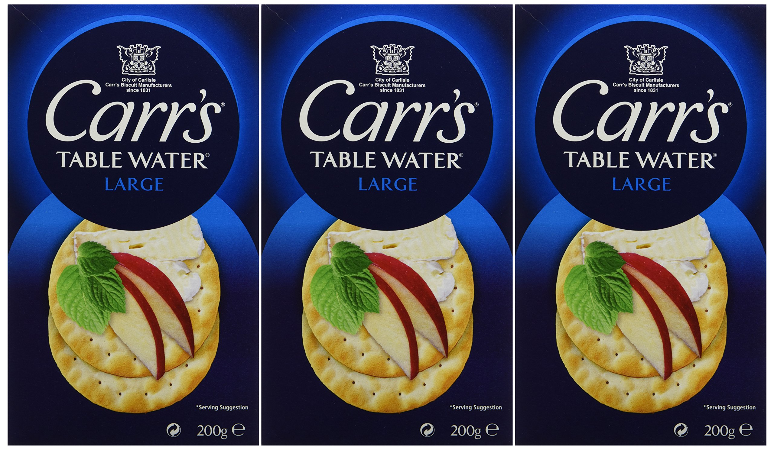 CARRS Crackers Table Water 200 g - Lot de 3