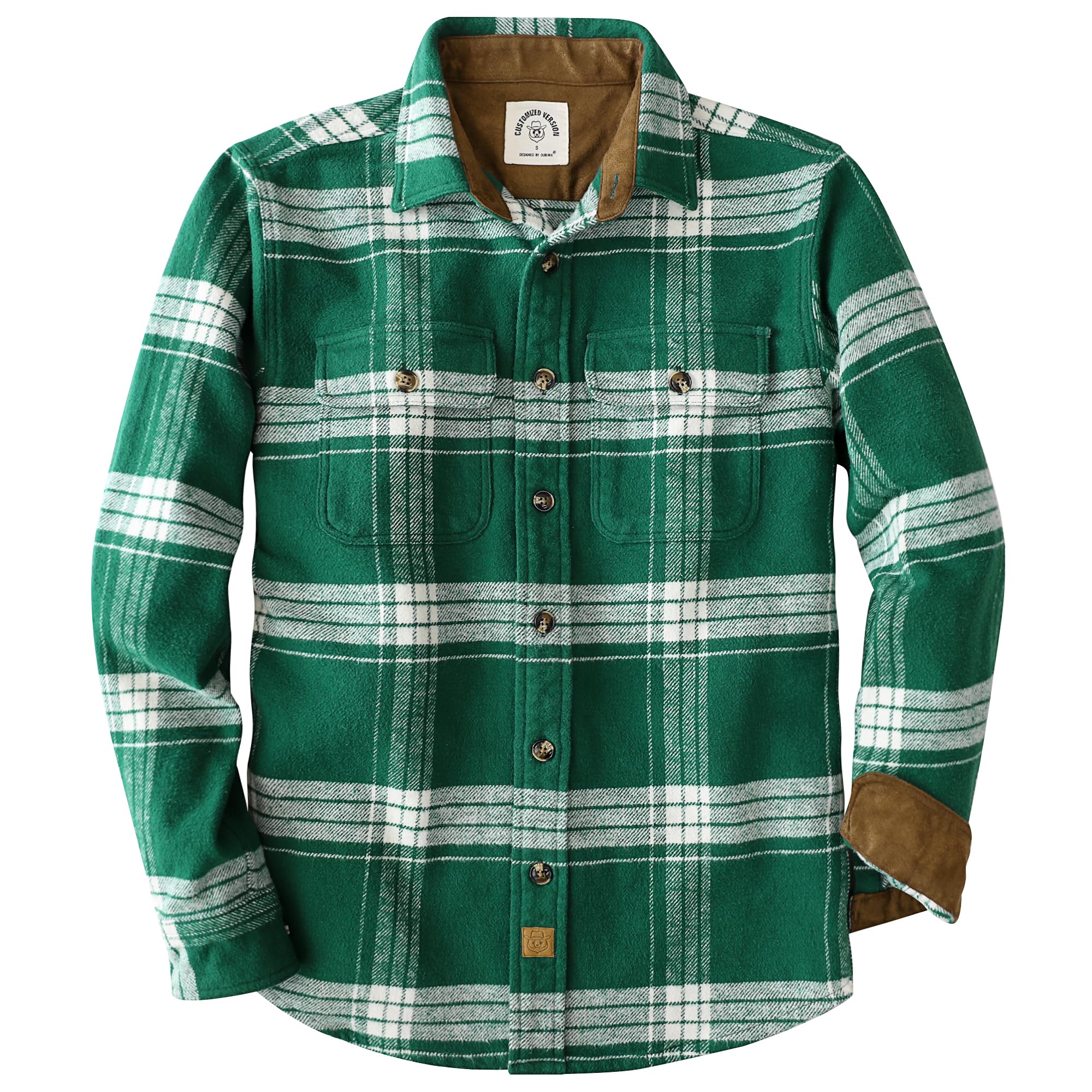 Dubinik® 13oz super ciężka koszula flanelowa męska z długim rękawem, ciepła bawełna na co dzień, ciężka koszula robocza