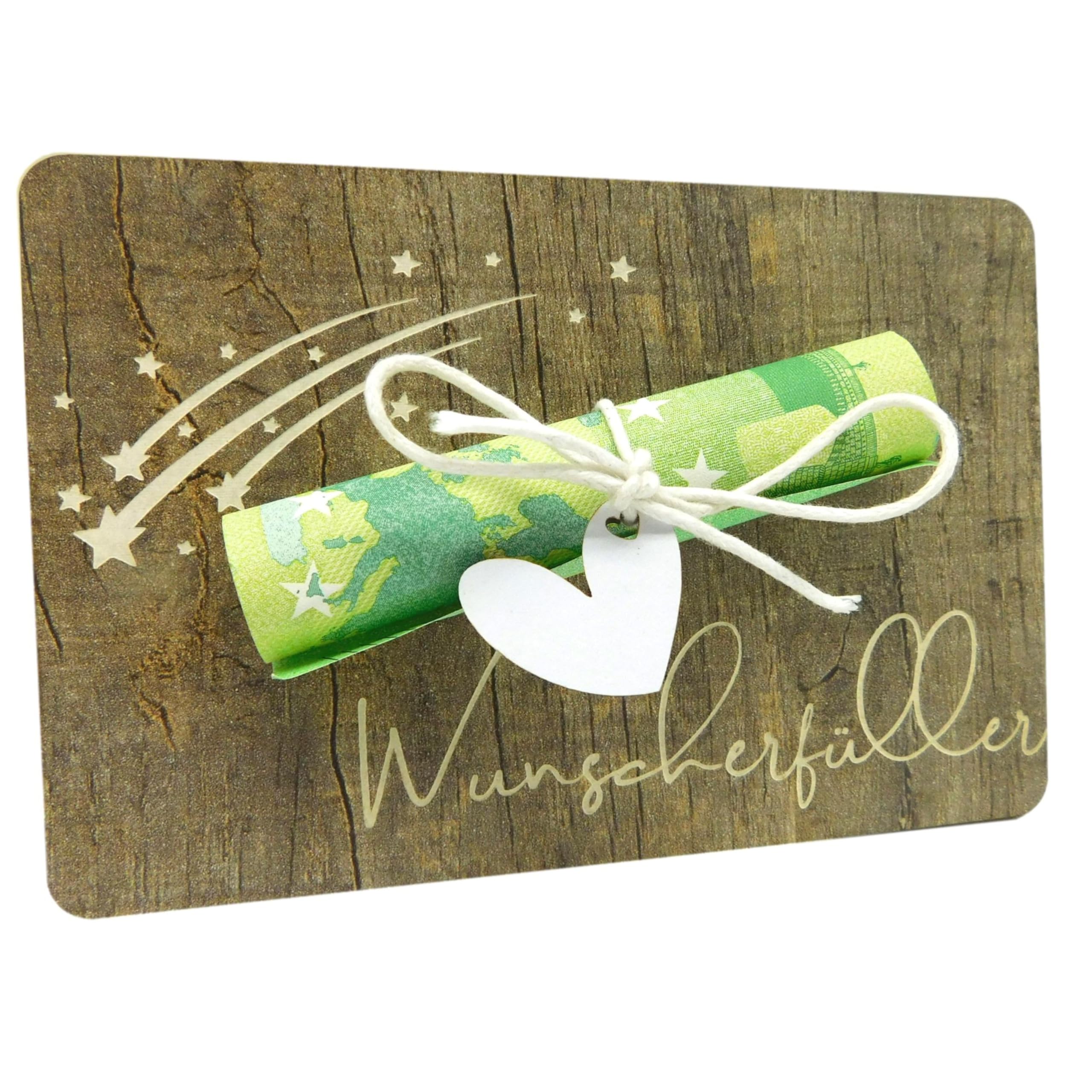 Geldgeschenk Holzkarte I Originelles kleines Geldgeschenk für einen besonderen Wunsch I Wunscherfüller I Hochzeitsgeschenke I Kleines Geschenk I Geldgeschenke I Geldverpackung I Geschenk für Geld
