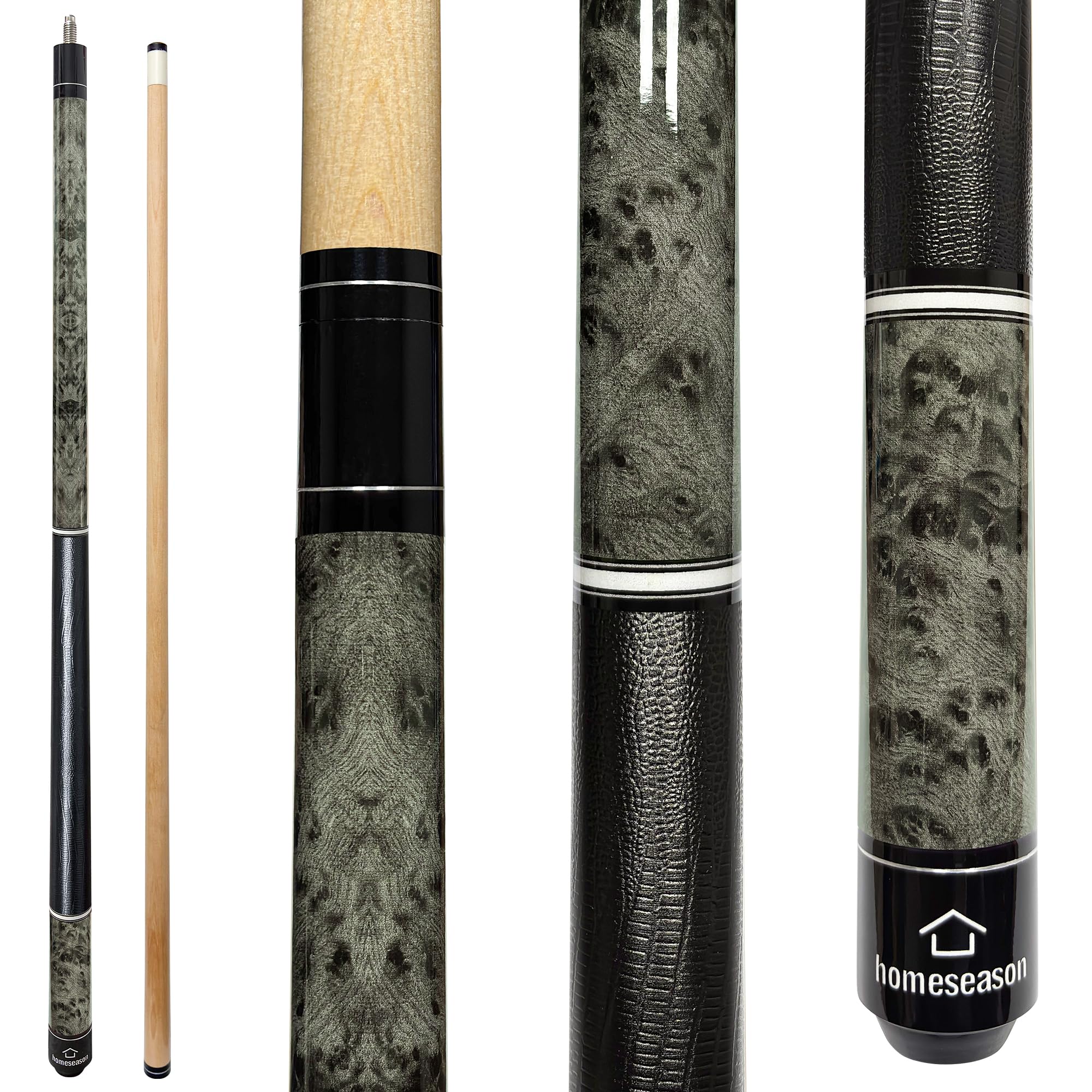 HomeSeason 58 inch Pool Cue Stick 13mm Tip Billiard Cue Sticks, Perfect for Precision Play, Low Deflection Pool Cue for Enhanced Accuracy