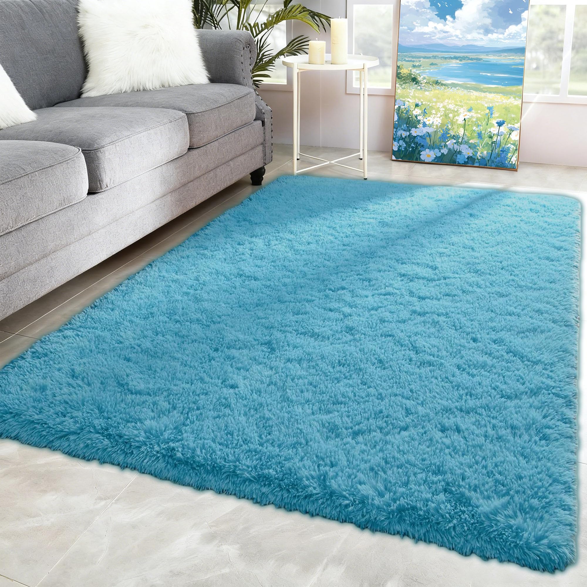 Amazon.co.jp: ラグマット 190 x 340 cm 滑り止め付洗えるラグ抗菌