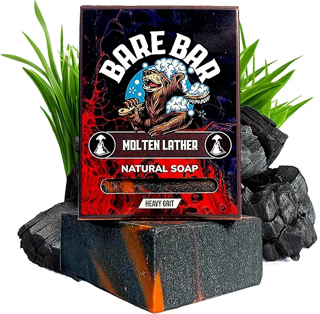 Duke Cannon Soap: Bare Bar Molten Lather - Natural Exfoliating Body Soap for Men