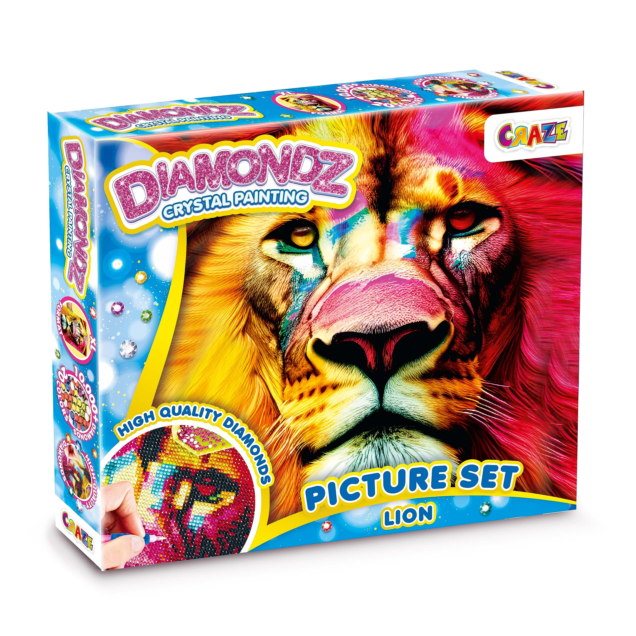 DIAMONDZ CRYSTAL PAINTING Lion – Diamond Art Kit for Kids Age 5+