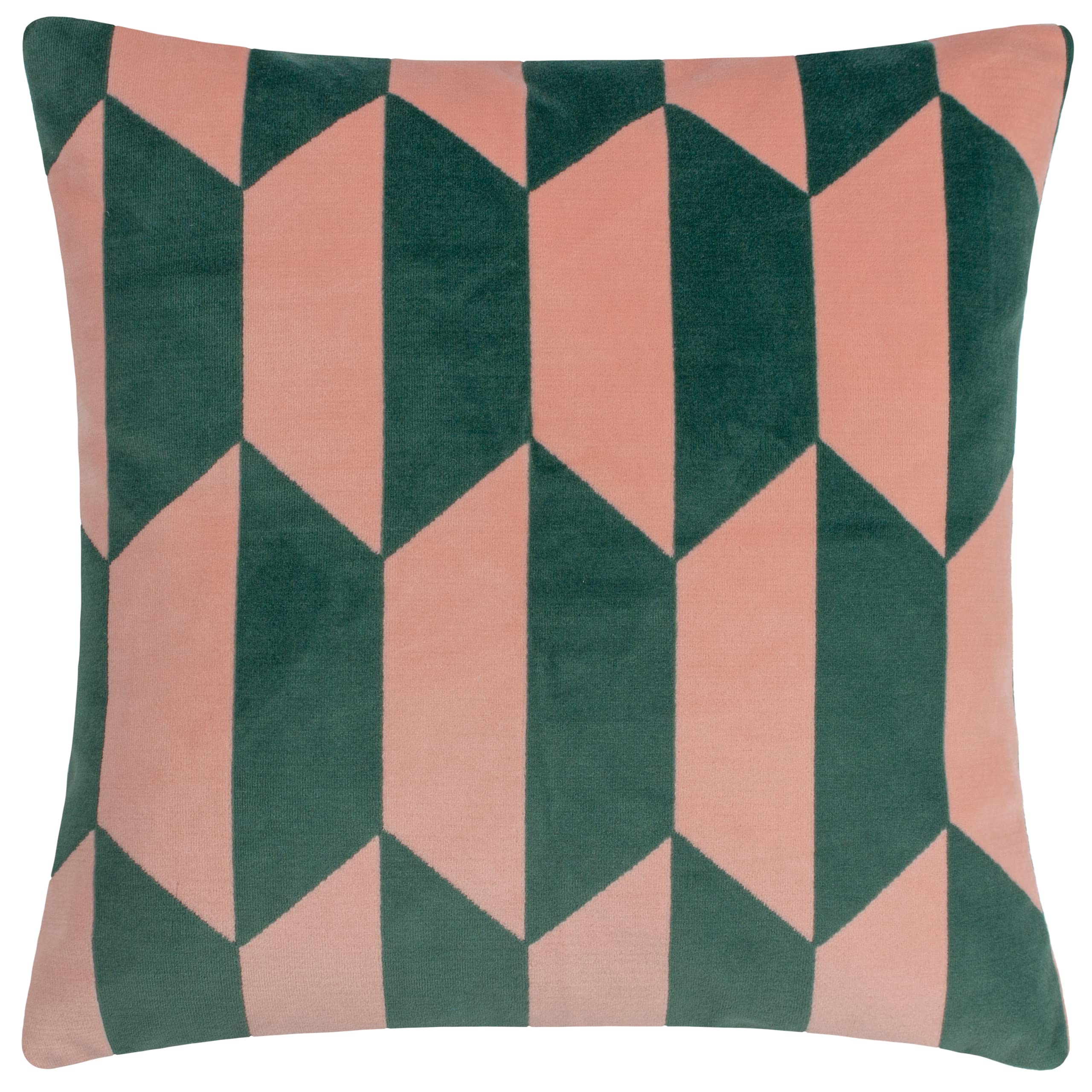 furn. Kalho Velvet Jacquard Cushion Pink/Green