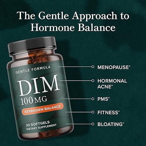Miniatura 2 de DIM Suplemento 100 mg Balance de estrógeno para mujeres y hombres Diindolilmetano para el equilibrio hormonal, acné hormonal, menopausia y apoyo