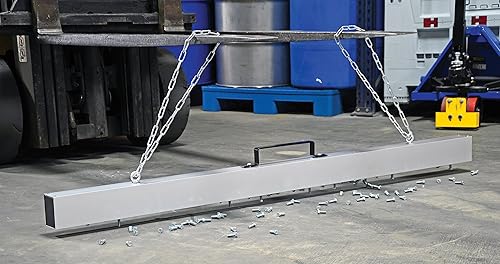 Miniatura 4 de Vestil Barredoras magnéticas colgantes resistentes MS-72 de 3 pulgadas x 76 pulgadas x 7 pulgadas. 75 libras de capacidad, color plateado