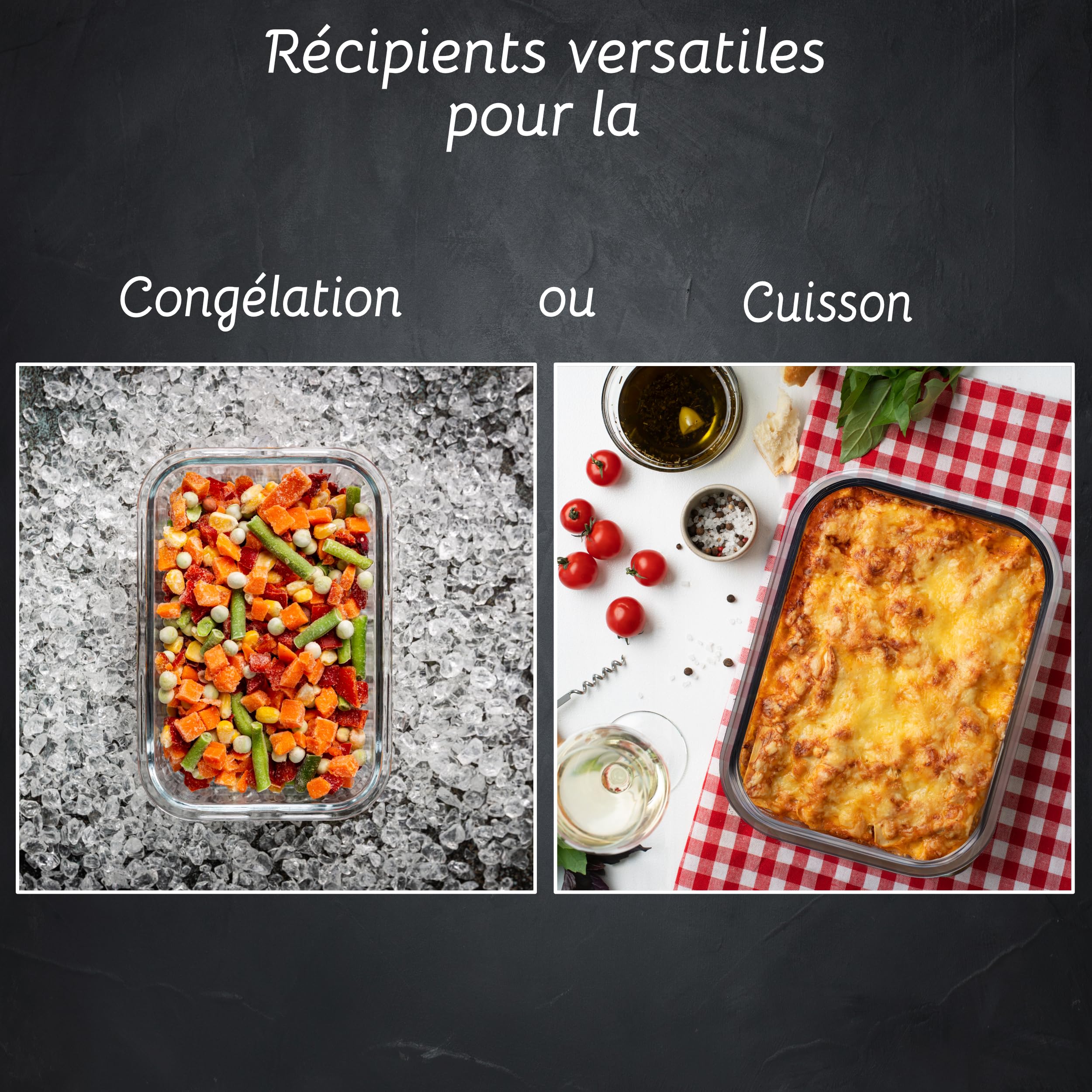 Tokyo Juego de recipientes herméticos Mealprep con 5 recipientes de cristal y 5 tapas de plástico (negra), 100% hermético e higiénico, apto para lavavajillas y microondas