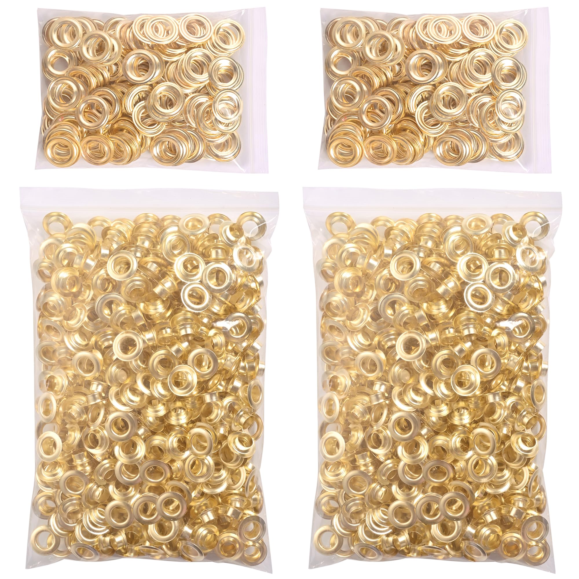 Gold Grommets 1000pcs - Durable Washers & Grommets Kit -19 Gold Grommets 1000pcs - Durable Washers & Grommets Kit -19