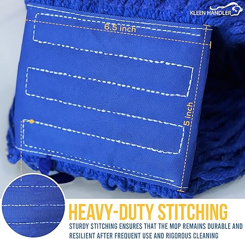 Miniatura 4 de KLEEN HANDLER Repuesto de cabezal de trapeador resistente con extremo de bucle mezclado, repuestos de trapeador húmedo para uso industrial y