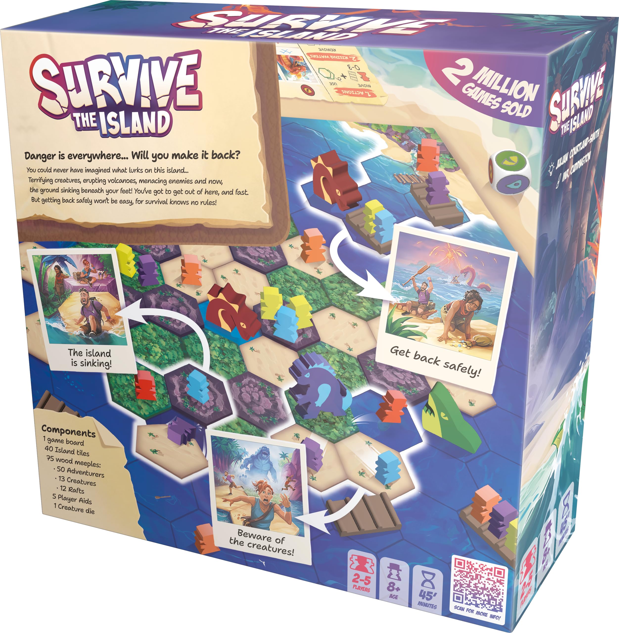 Survive The Island (Englisch; Edition 2024) – Brettspiele – spannendes Fluchtabenteuer mit neuen Monstern – Strategiespiel – ab 8 Jahren – 2 bis 5 Spieler – 45 Minuten Spielzeit – Hergestellt von