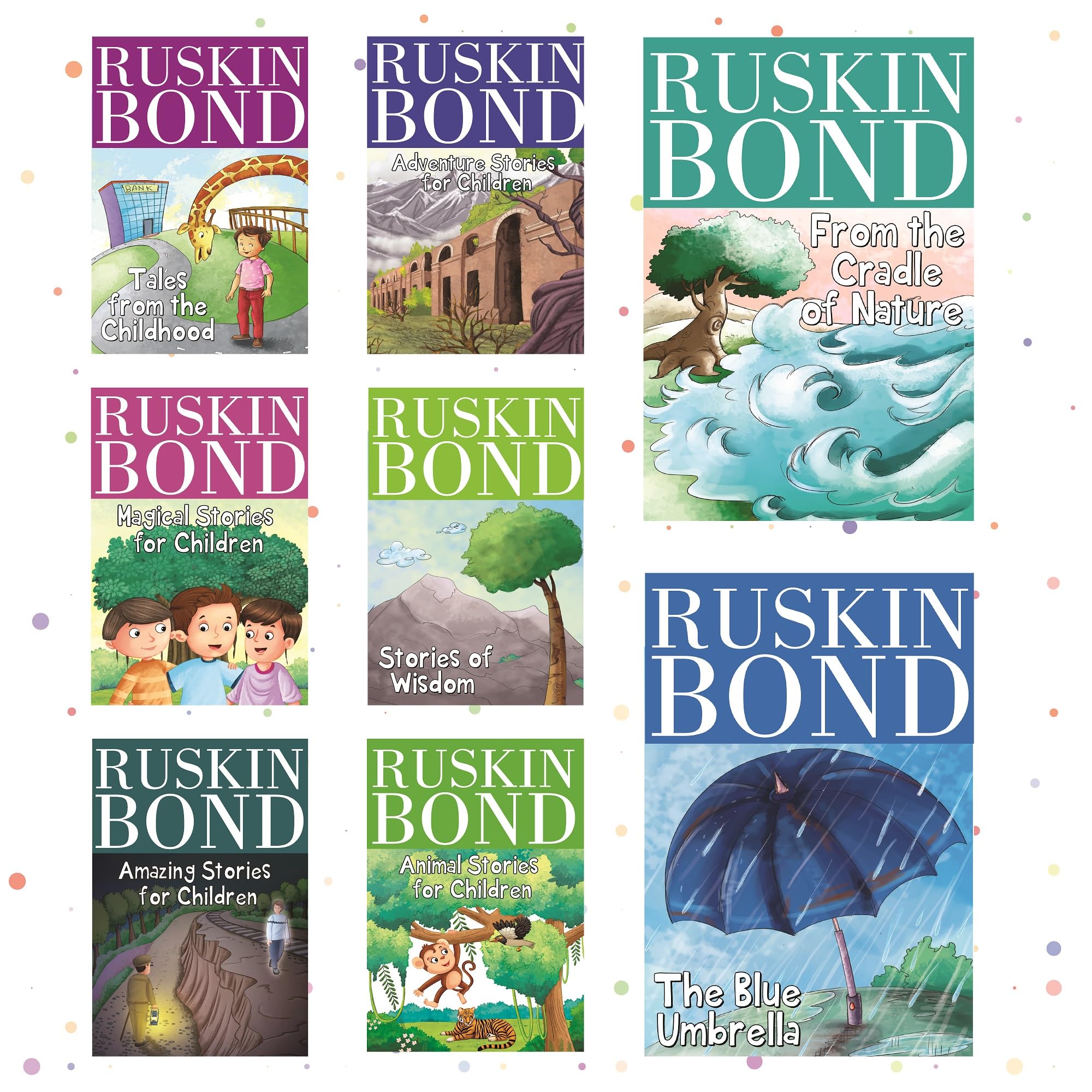 Ruskin Bond Short Stories - Juego de 8 libros de cuentos infantiles más vendidos