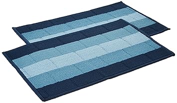 Amazon Brand - Solimo Premium Polypropylene Home Decor Doormats - Pack of 2 (Blue, 58 x 38 cm)