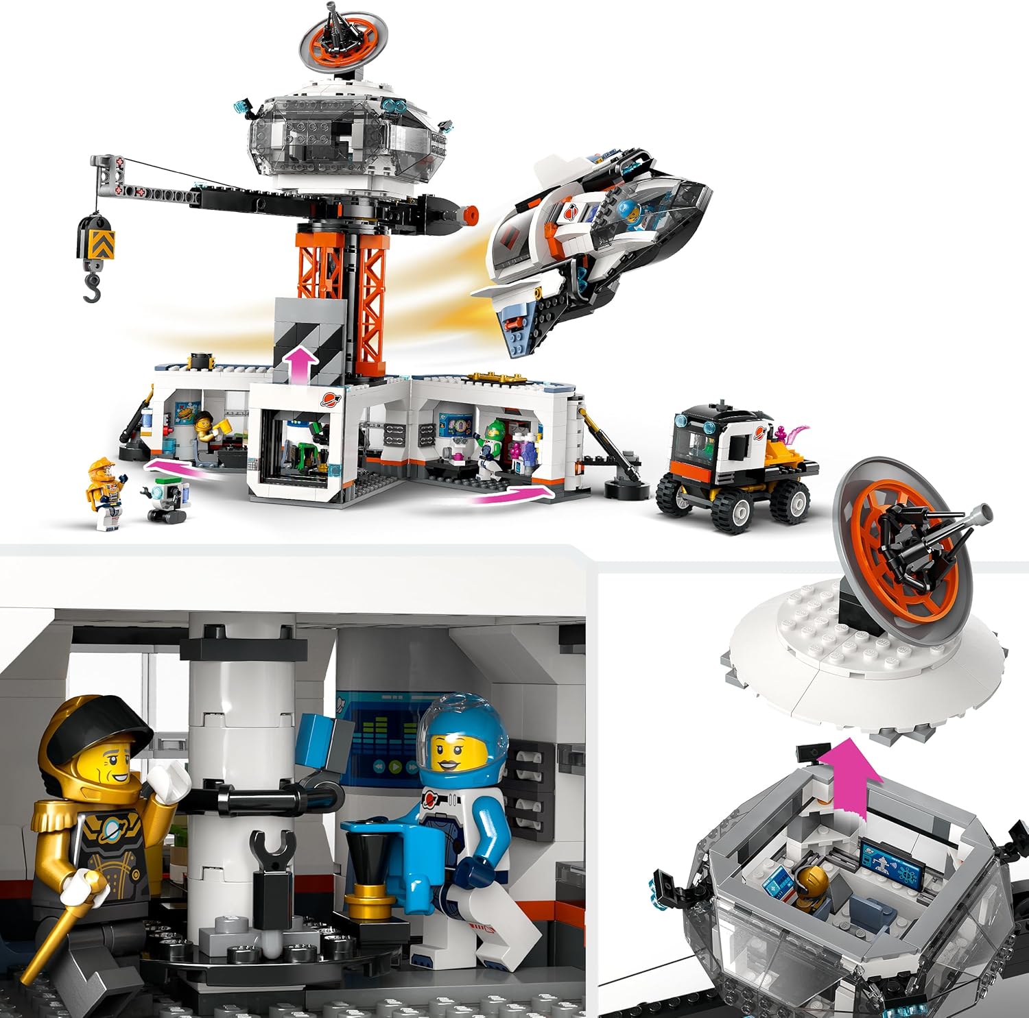 LEGO City Ruimtebasis en raketlanceringsplatform Bouwpakket voor Kinderen Puts Speelgoed Raket en Robot en Alien Figuren, Ruimte Gift voor Jongens en Meisjes vanaf 8 Jaar 60434