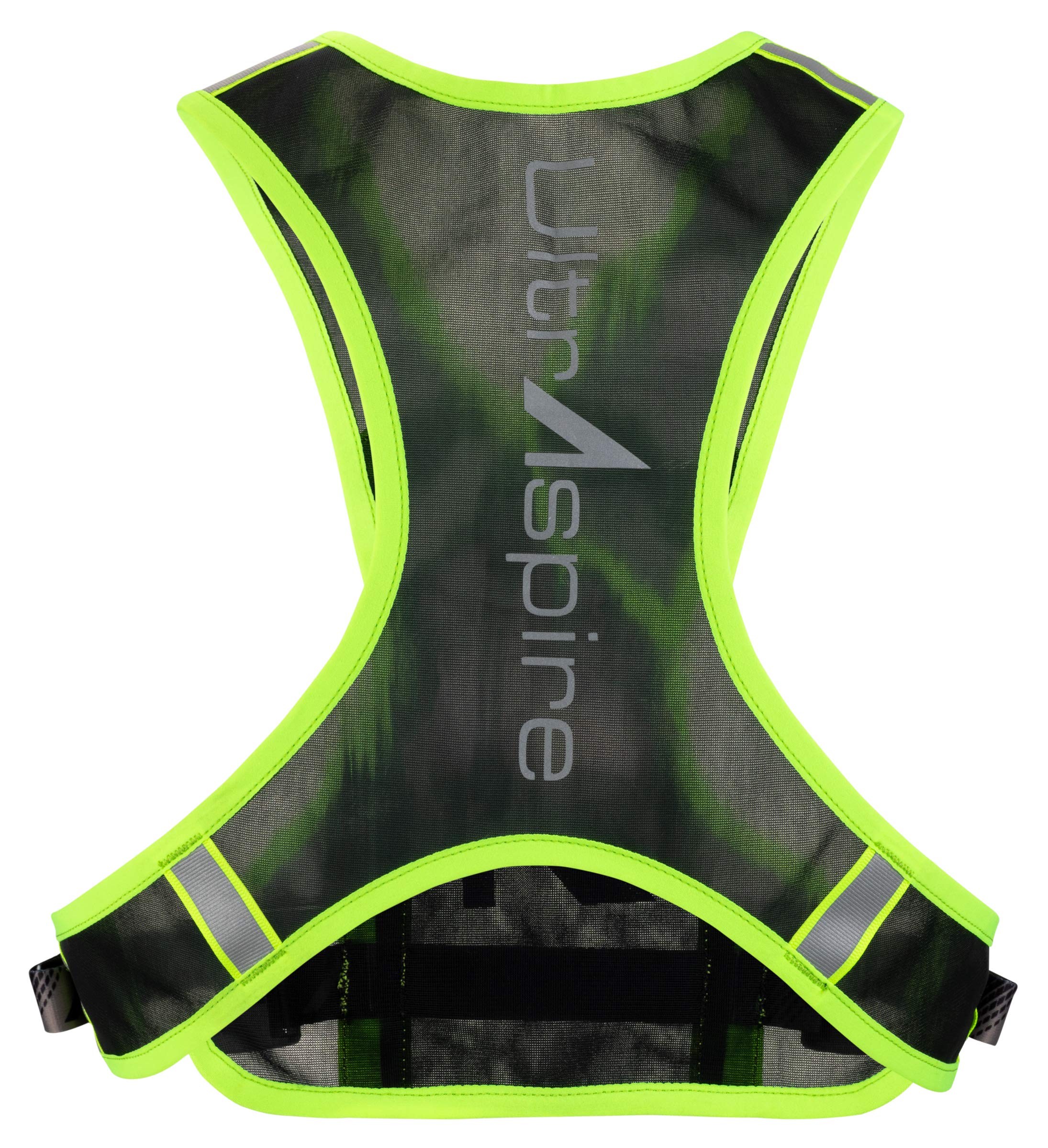 Ultraspire Neon Reflective Unisex Lightweight Vest - Hydratation Not Included, Capacity: 31 c.i. (0.5L) (Black/Lime, Universal Size (26?-48?))