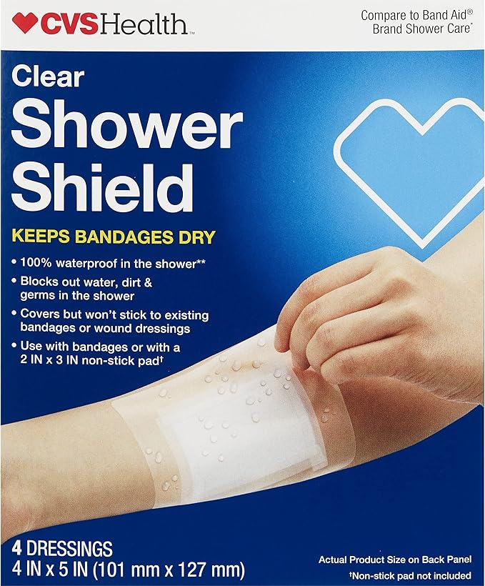 CVS Health Clear Shower Shield Bandages, 4 CT Health