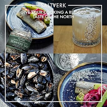 Saltverk Sea Salt - Gourmet, Icelandic, Hand Harvested and Sustainably Made - Seaweed 3.17 Oz