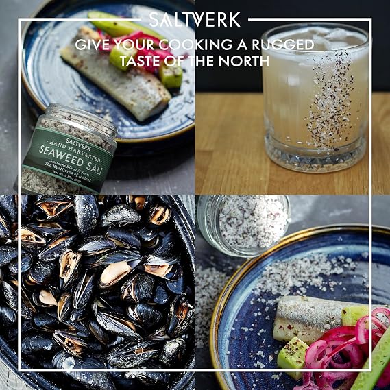 Saltverk Sea Salt - Gourmet, Icelandic, Hand Harvested and Sustainably Made - Seaweed 3.17 Oz