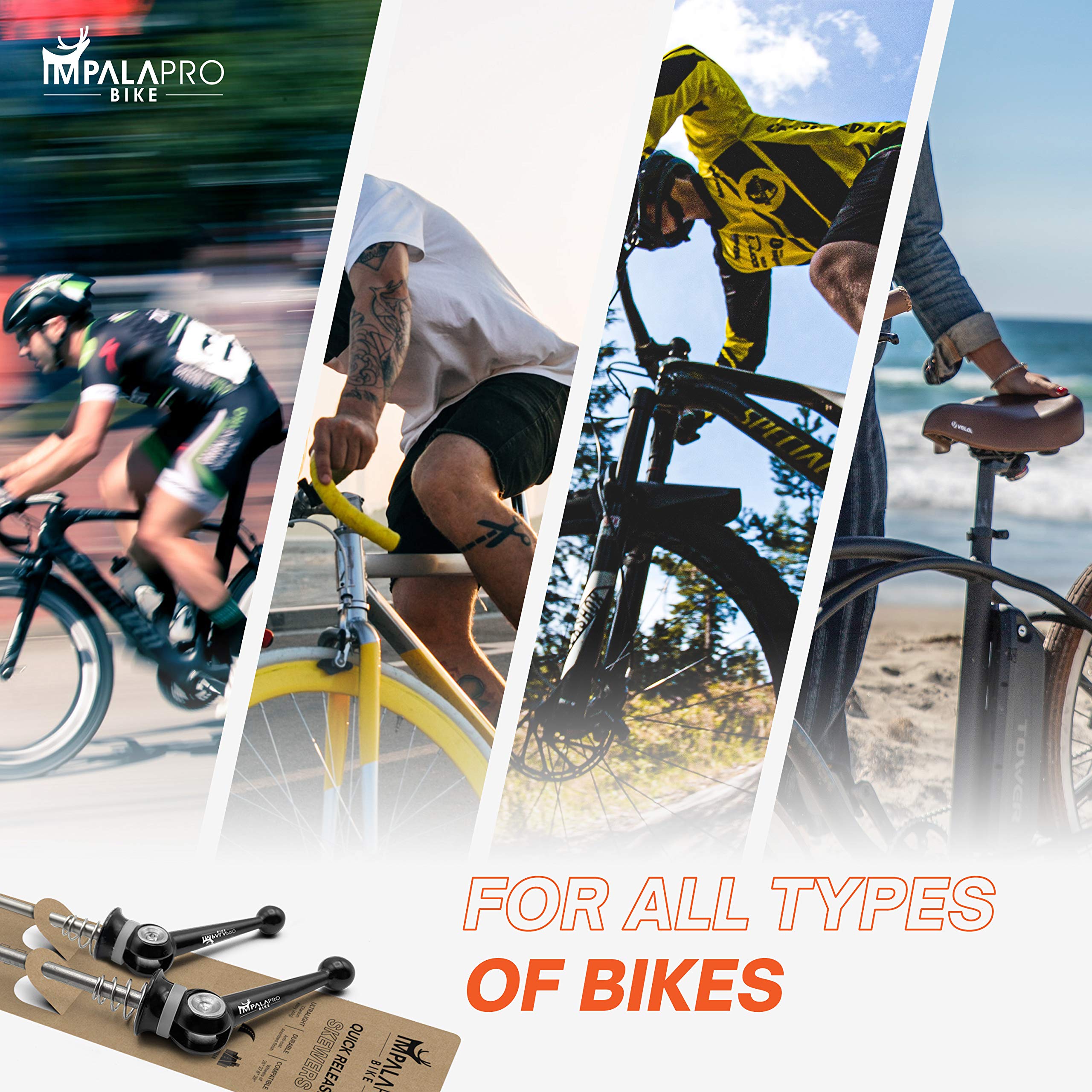 IMPALAPRO Bike Sgancio Rapido Titanio CNC Ultraleggeri Resistenti Spiedini Bici Lega Titanio MTB Mozzo Rilasci Rapidi