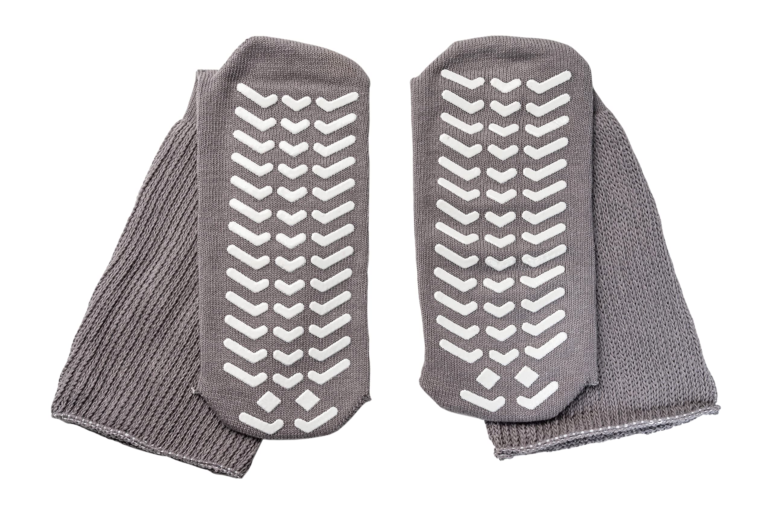 Extra Wide Socks for Swollen Feet, Extra Wide Bariatric Socks, Non Slip Cast Sock, Diabetic Edema Socks, Hospital Socks, Oversized anti-slip Sock Stretches up to 30'' (4 Pairs Gray With Grips)