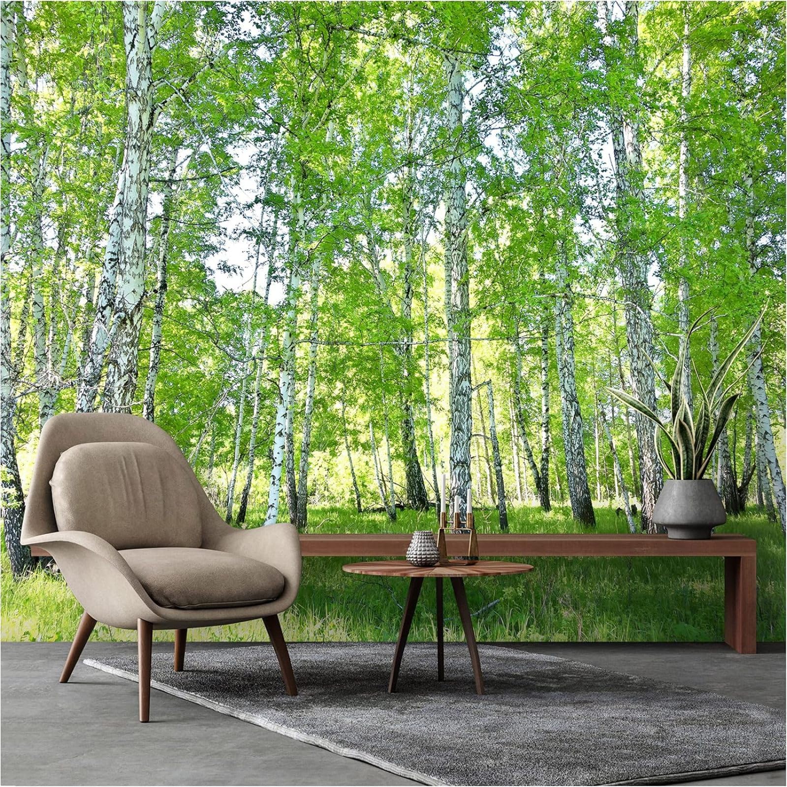 Kfjhgbdshhj 3D Mural Photo Mural-Wallpaper Forest - For Living Room Bedroom - 3D Effect - Natural,430Cmx300cm Poster - Wall Sticker - Frameless Picture