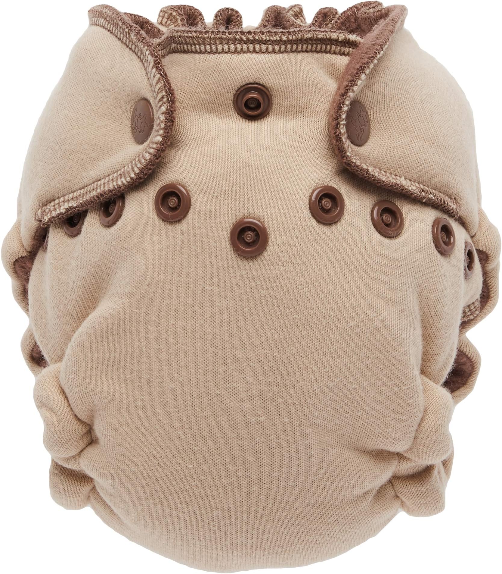 EcoPosh Newborn Recycled Organic Fitted Diaper, Bisquit