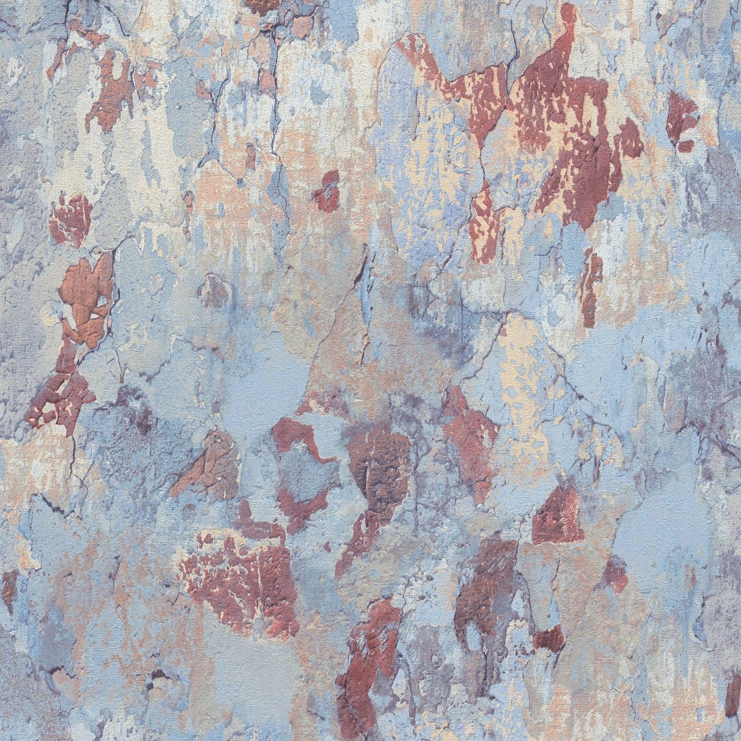 Papier peint intissé bleu blanc-crème rouge beige 5m2