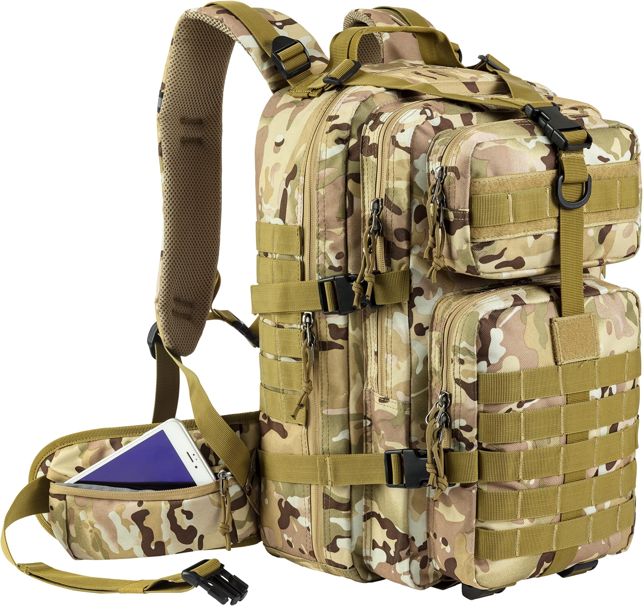 Gelindo Men's Daypack Backpacks, CP-Tan, 35L