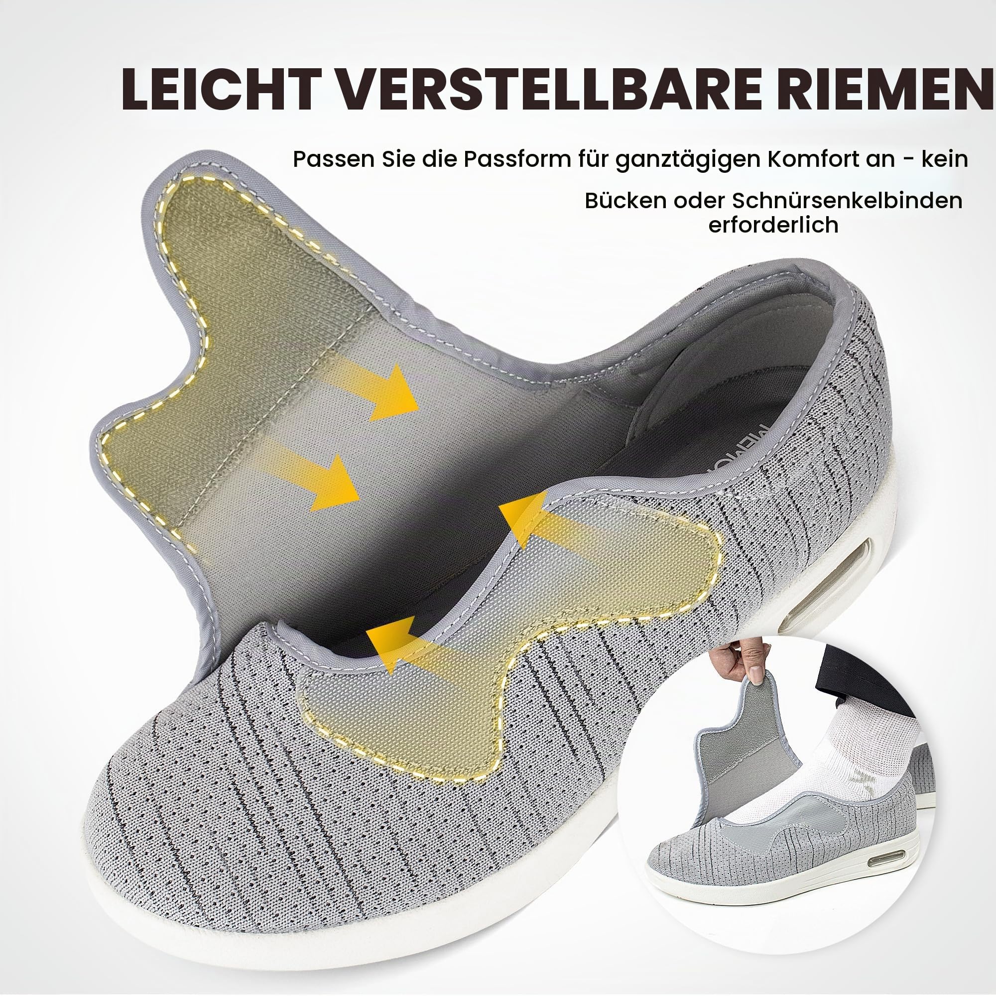 Herren Hausschuhe Verstellbar Extra Weit