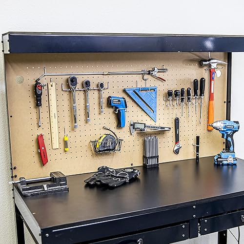 Miniatura 4 de 53108 - Juego de 100 ganchos y accesorios de metal para tablero de clavijas, surtido de ganchos para tablero de clavijas, contenedores y ganchos