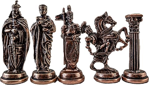 GiftHome 5 No. İNGİLİZ Antik Bakır Satranç Taşları