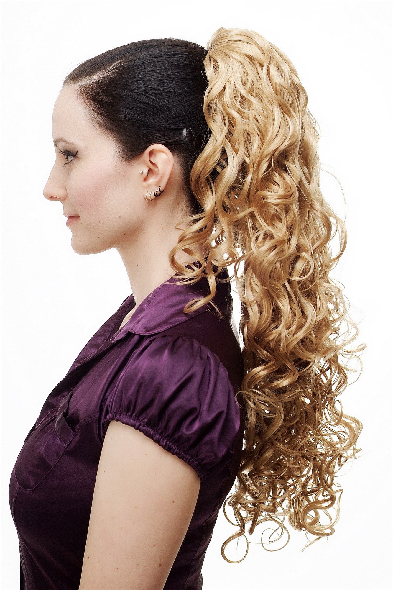 WIG ME UP - N310-24B Hairpiece ponytail extension very long massive volume voluminous curly amazing curls kinks dark gold blond 23inch - Image 2