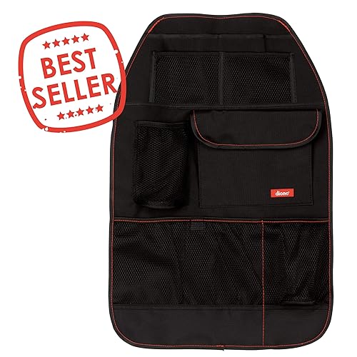 Miniatura 13 de Diono Stow 'n Go Organizador de asiento trasero de automóvil para niños, protector de asiento trasero de colchoneta de patada, con 7 bolsillos de