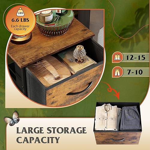 Miniatura 5 de WLIVE Cómoda con 4 cajones, torre de almacenamiento de tela, unidad organizadora para dormitorio, pasillo, entrada, armarios, marco de acero