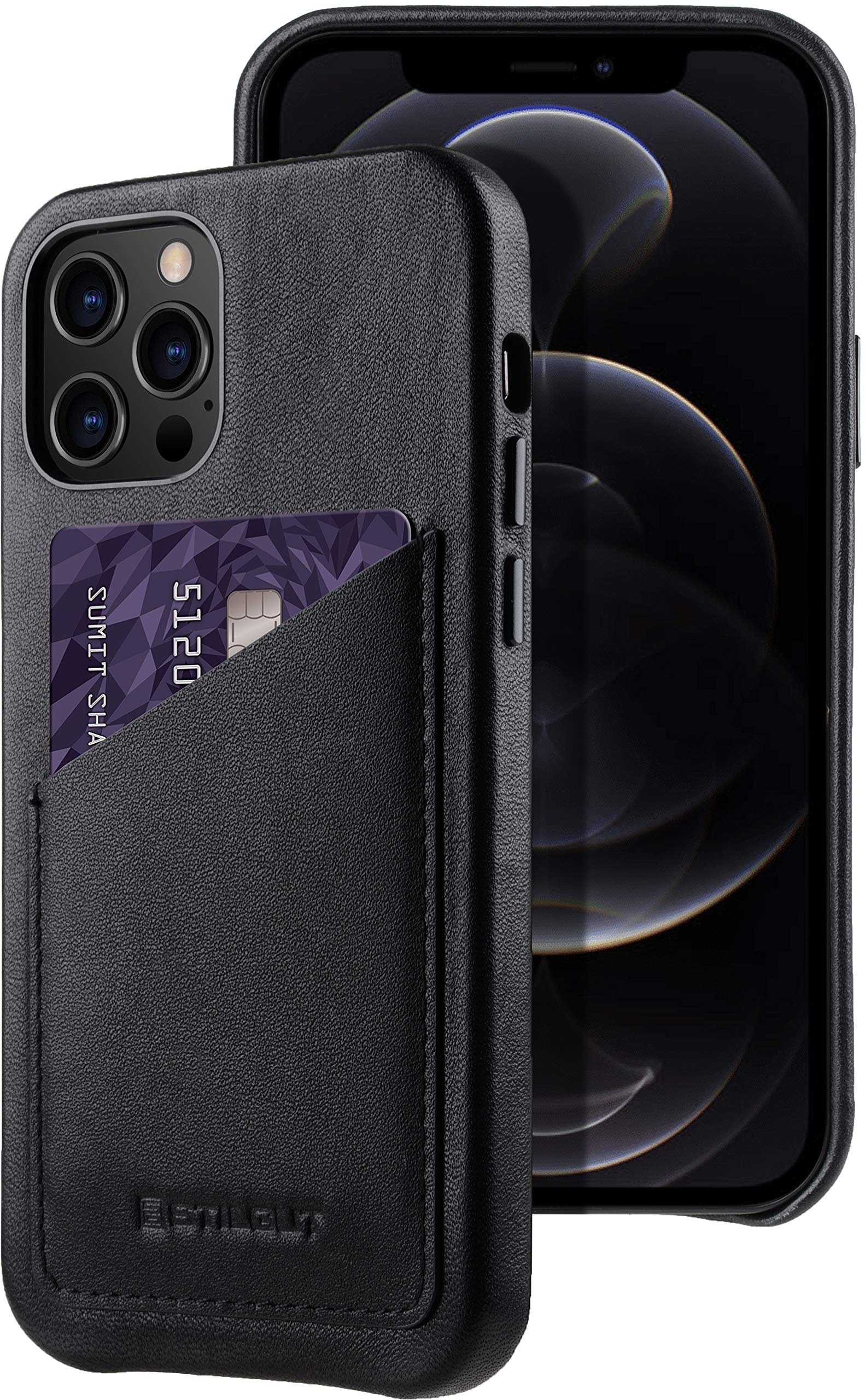 StilGut Cover compatibile con iPhone 16 Pro Max custodia Portafoglio con Slot per Carte in pelle - Cognac