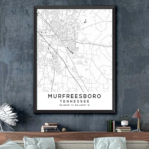 Miniatura 2 de Mapa de Murfreesboro, Tennessee, Light 2 (12x16)