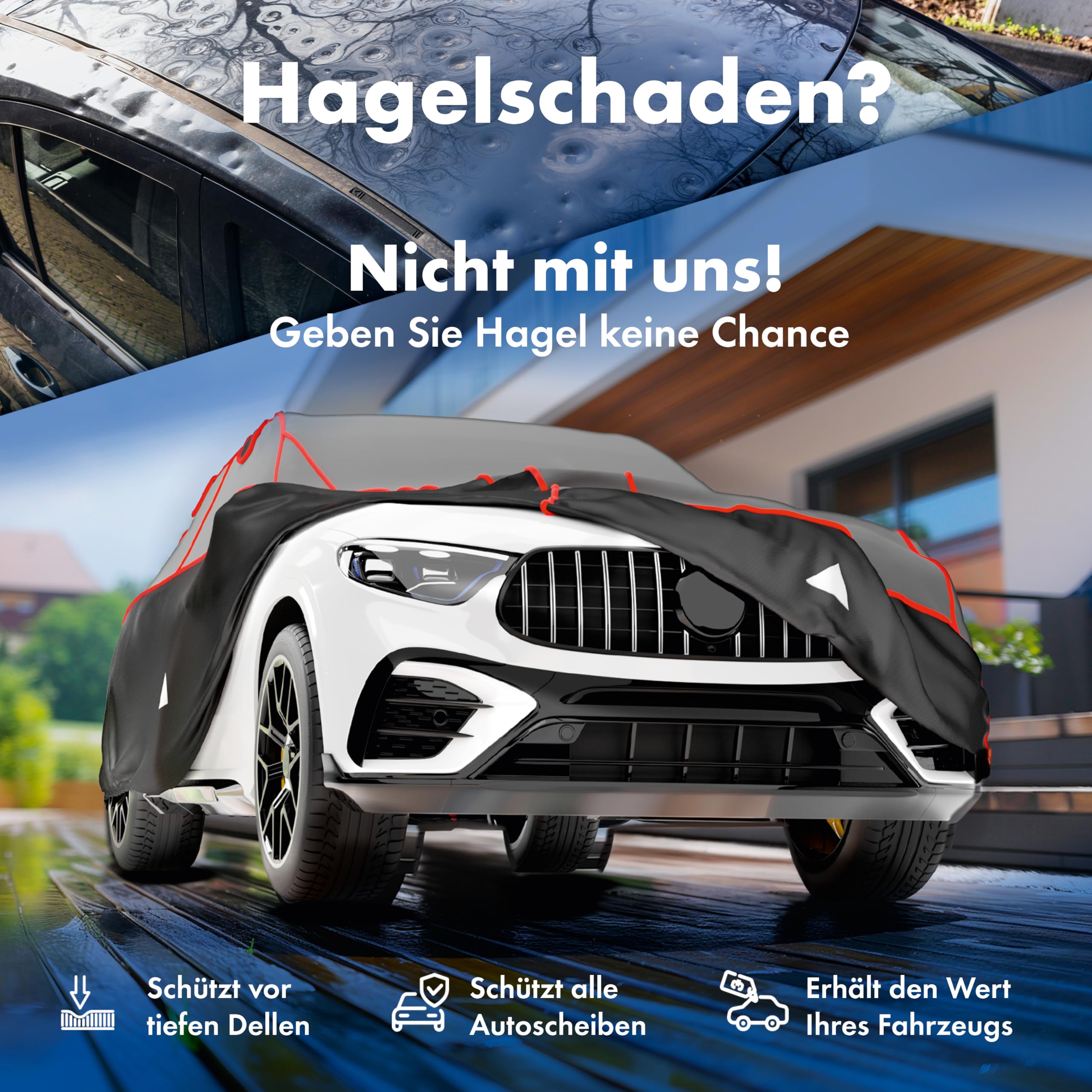 Hagelschutzplane Auto Größe 1 - Wasserdicht Für Opel Corsa, Renault Clio Bis 405cm