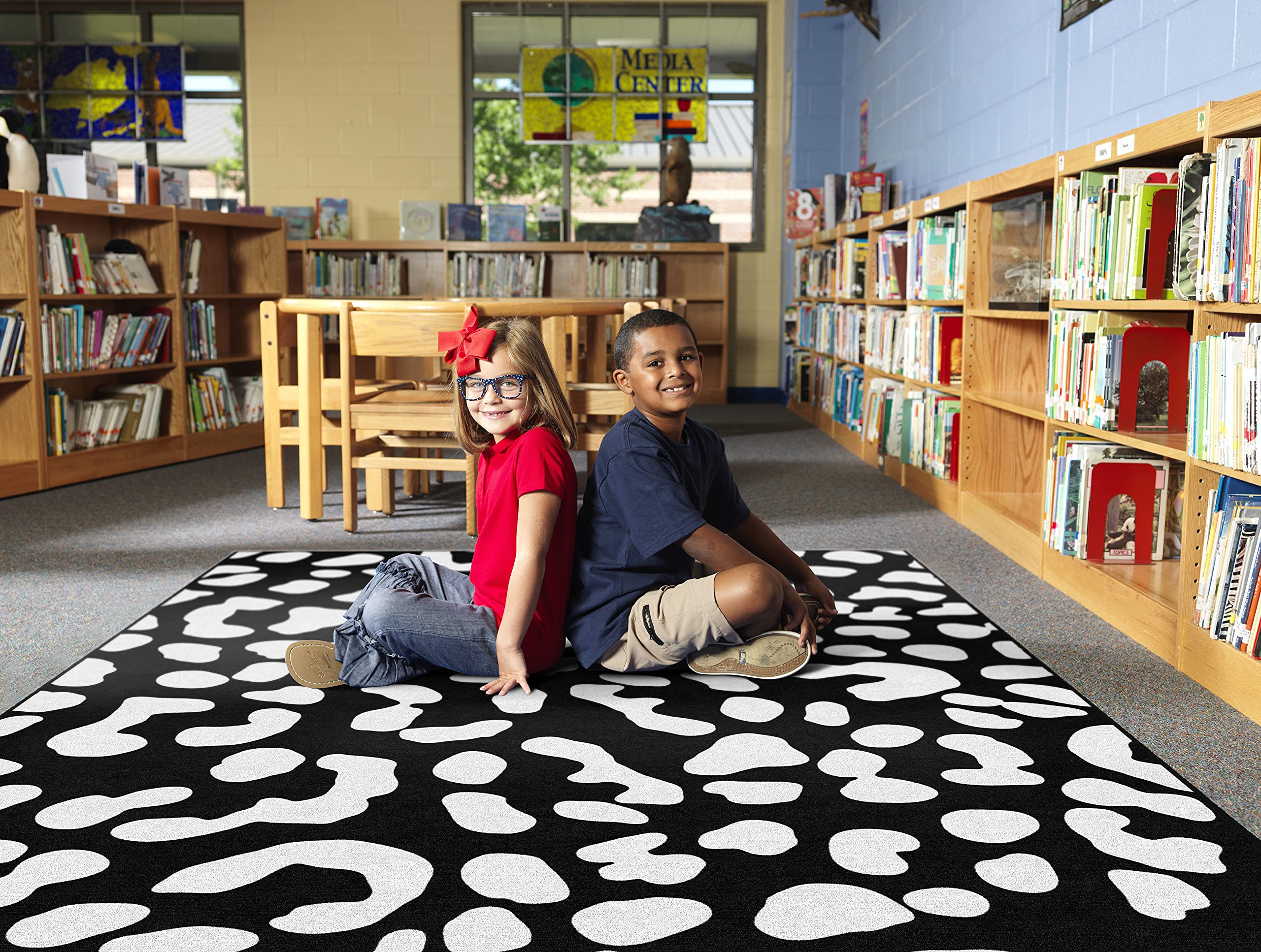 Flagship Carpets Schoolgirl Style Simply Safari Leopard Classroom Area Rug for Indoor Classroom Learning or Kid Bedroom Educational Play Mat, 5'x7'6