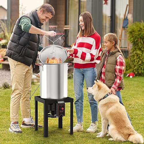 Miniatura 4 de NUUK Freidora de pavo de 30 cuartos de galón y freidora de pescado de 10 cuartos de galón con quemador aprobado por la CSA de 50,000 BTU con sistema