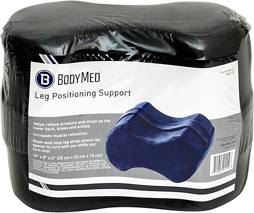 Miniatura 2 de BodyMed - Almohada de apoyo para posicionamiento de piernas y rodillas, 10 x 8 x 6 pulgadas, color azul, contorno de cuña de espuma para personas