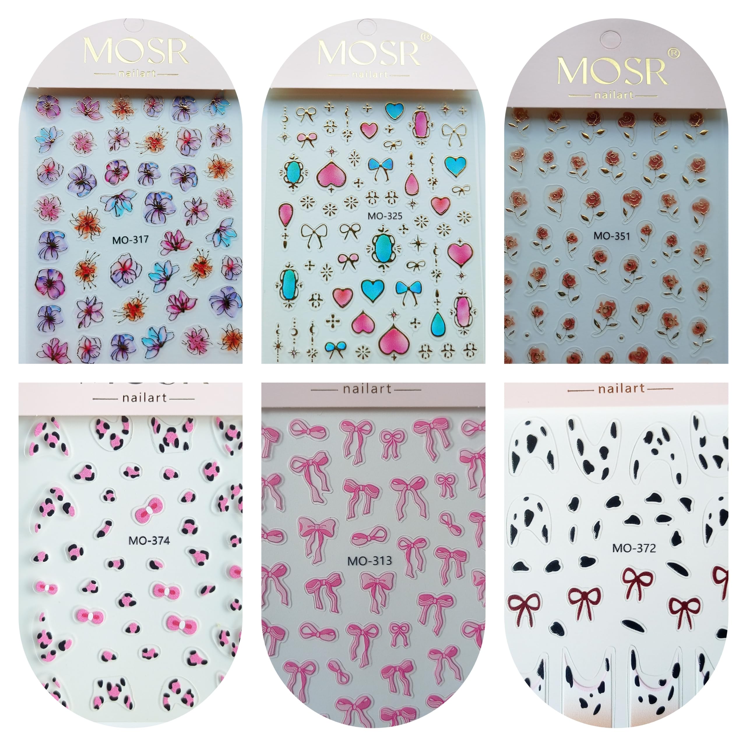 5D Nail Art Stickers | 4 Sheets Self-Adhesive Decals | Love Heart & Floral Patterns | DIY Extension Accessories | Waterproof Durable Manicure Decorations | Random Design Sent-image-39