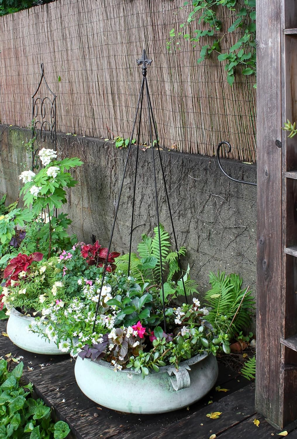 Achla Designs FT-20 Fleur-De-Lis, 58-in Wrought Iron Garden Stake Trellis, H, Black