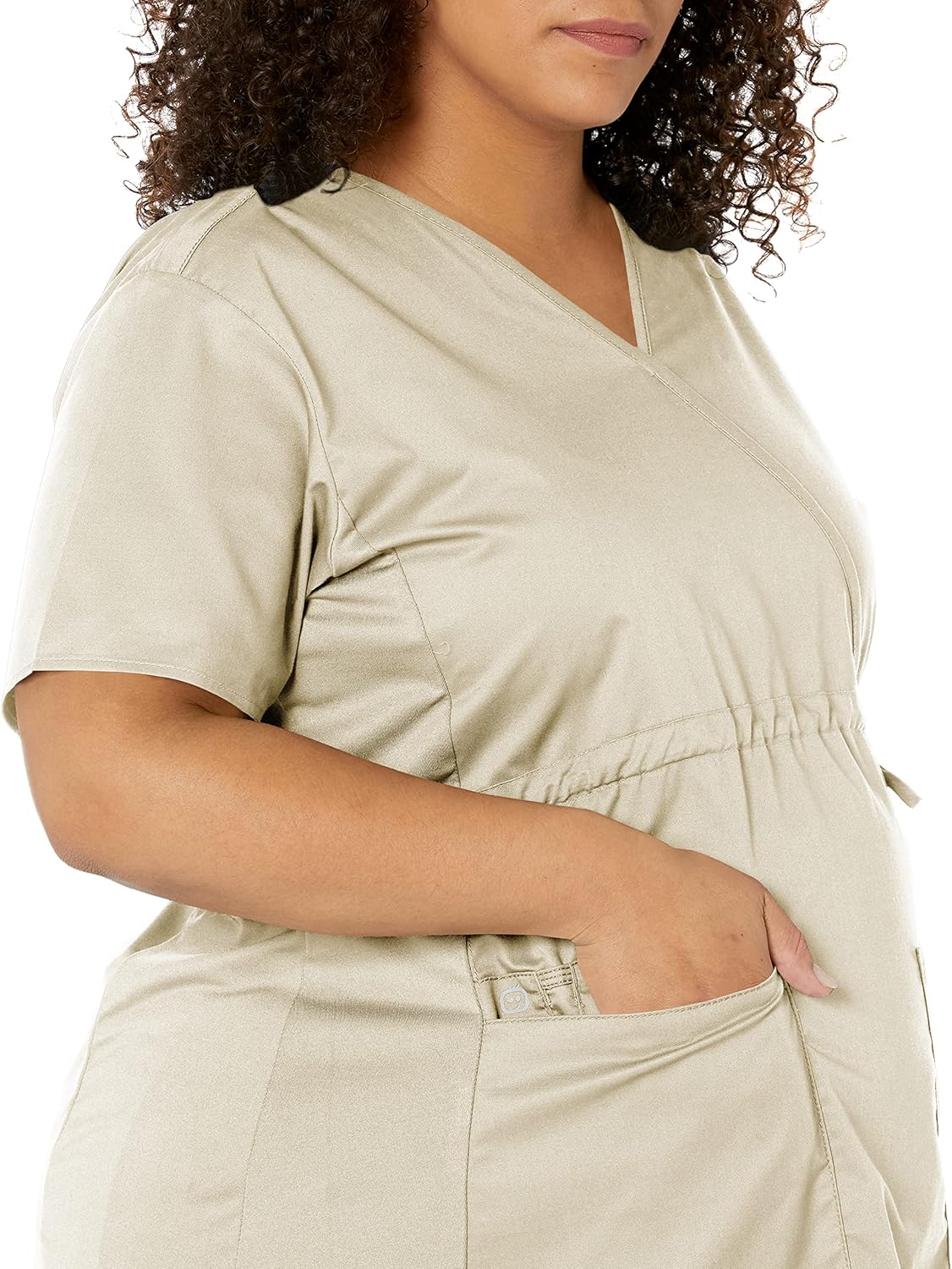 WonderWink Women's Wonderwork Maternity Top, Khaki, 3X-Large - Image 3