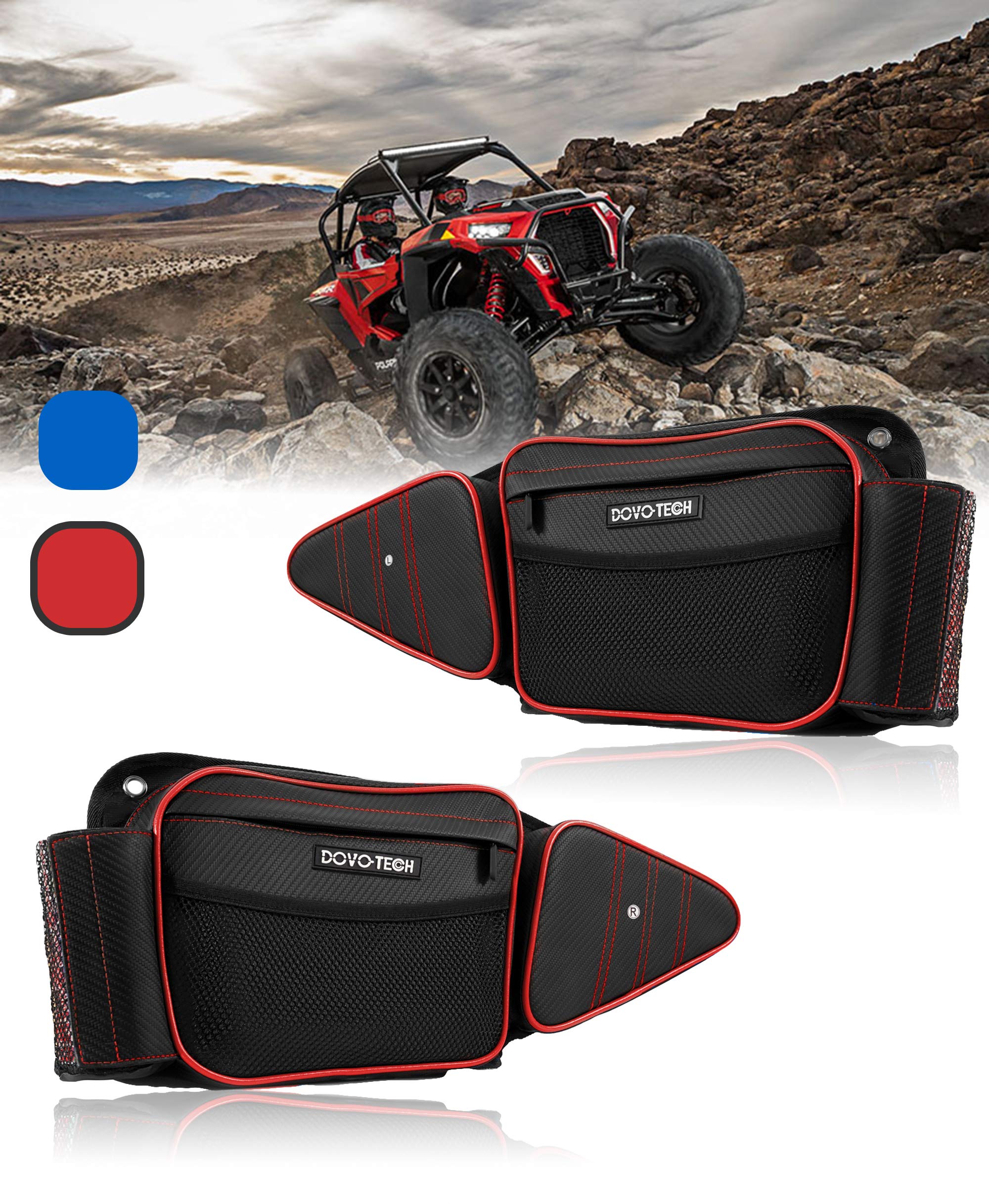 RZR Door Storage Bags for Front Left and Right Side Door- Water Repellent Zipper Design Compatible with 2014-2023 Polaris XP 1000 Turbo 900XC S900