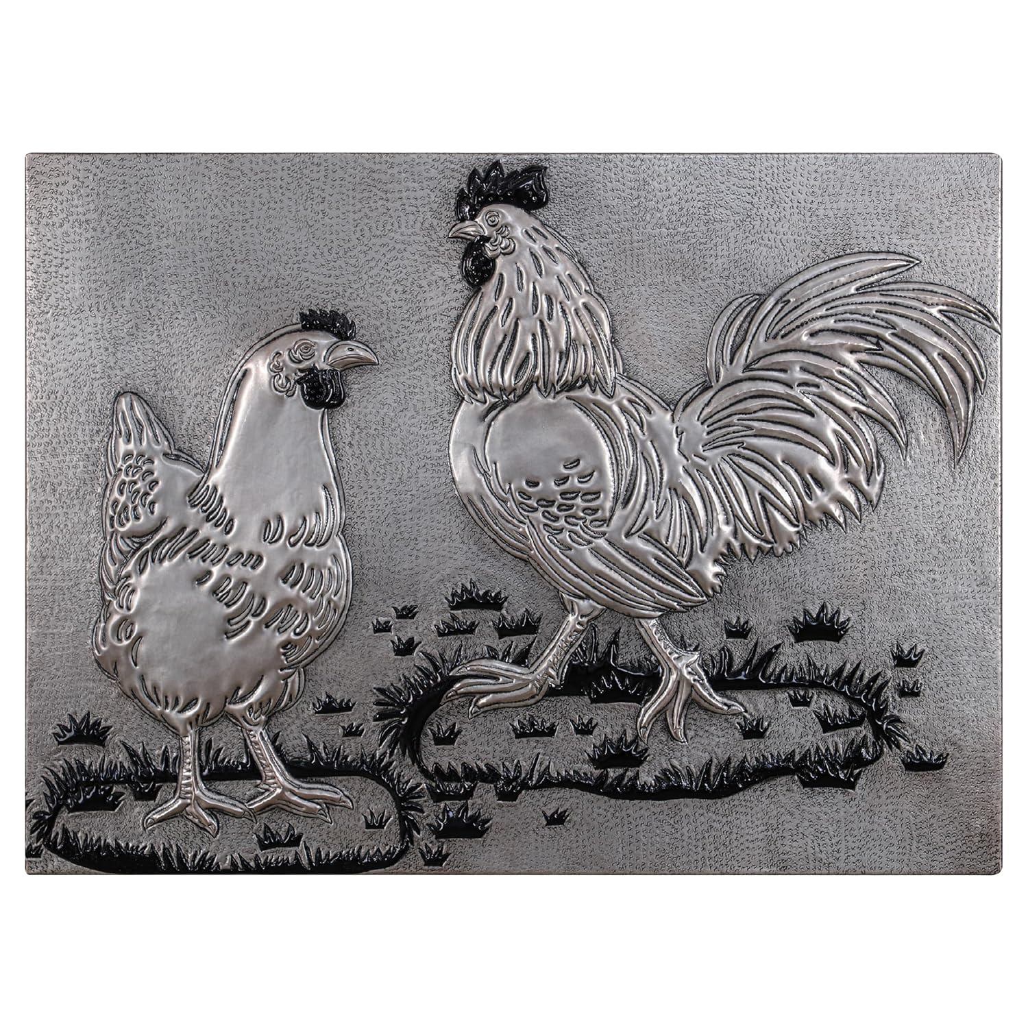 Kitchen Backsplash, Rooster and Chicken Copper Backsplash, Custom Copper Backsplash Panel, Handmade Copper Backsplash Tile, Indoor Outdoor Wall