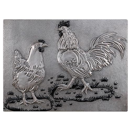 Kitchen Backsplash, Rooster and Chicken Copper Backsplash, Custom Copper Backsplash Panel, Handmade Copper Backsplash Tile, Indoor Outdoor Wall