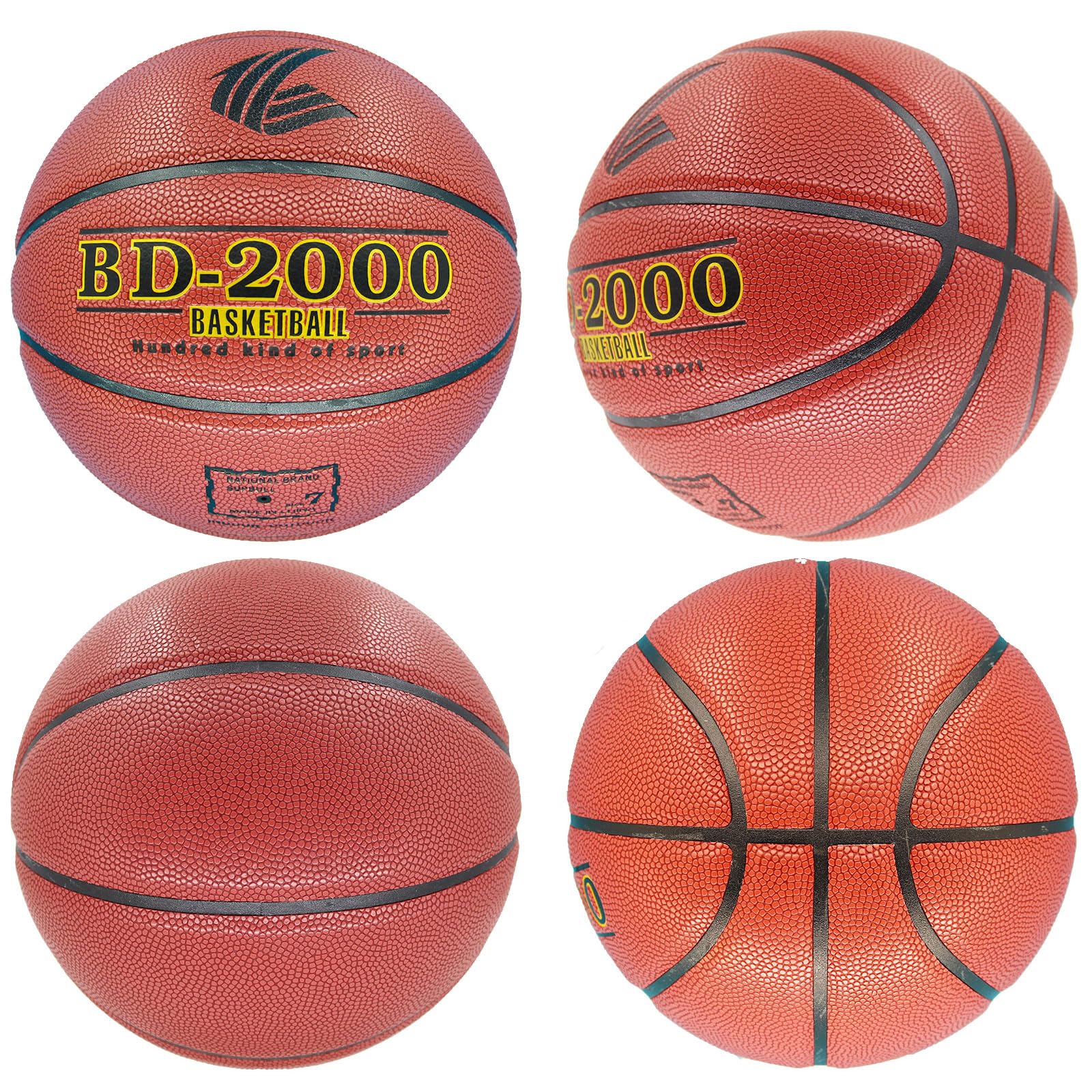 Ballon de basket-ball personnalisé pour intérieur et extérieur - En cuir composite imprimé avec votre nom - Taille officielle 5, 6, 7