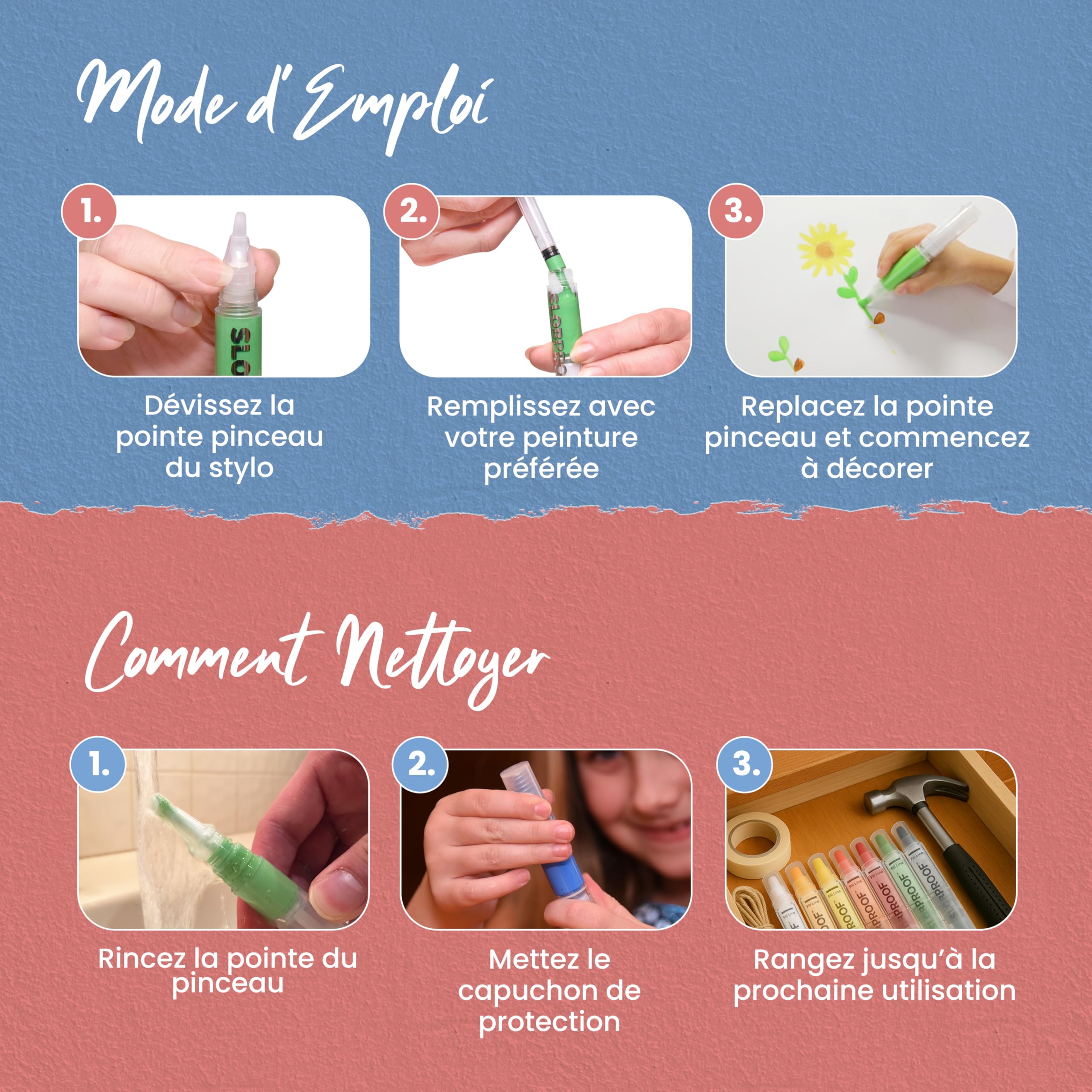 Slobproof Paint It! Stylos de Peinture & Décoration Rechargeables, Pour Maison, Bricolage, Arts, Hobbies & Scrapbooking, Lot de 5