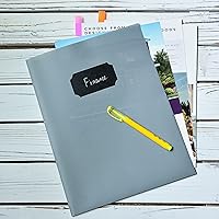 Vista 4 de Youngever Paquete de 6 carpetas de plástico resistente con dos bolsillos, carpetas de plástico resistente con 2 bolsillos (gris)